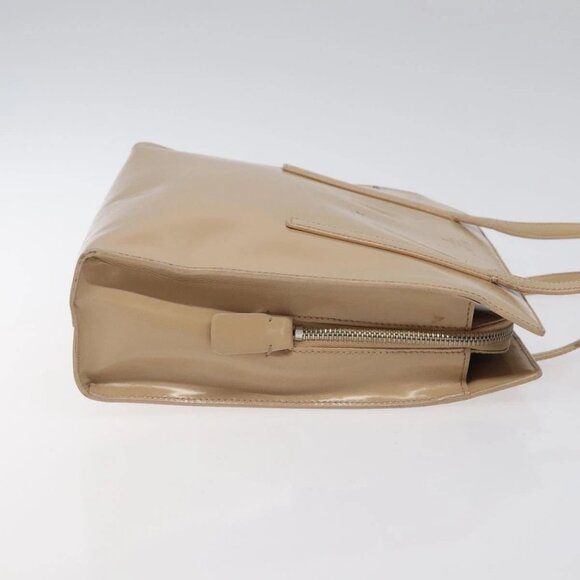 PRADA Shoulder Bag Enamel Beige Silver Auth - Picture 3 of 16